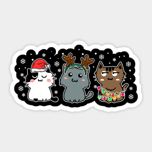 Funny Cats Christmas Men Kids Women Cat Ugly Christmas Sticker